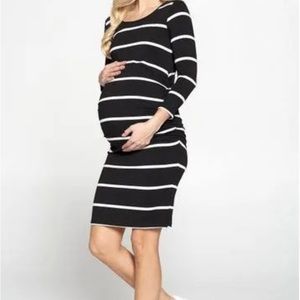 Star Motherhood Black & White Striped Dress, size Small
